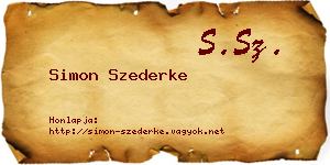 Simon Szederke névjegykártya
